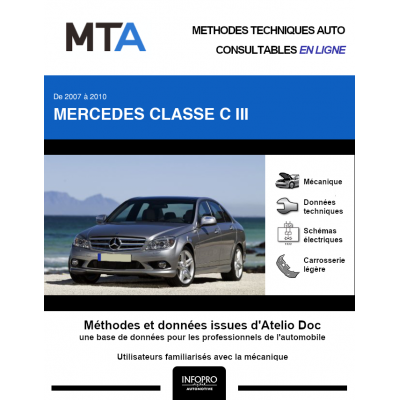 MTA Mercedes Classe c III BERLINE 4 portes de 01/2007 à 12/2010