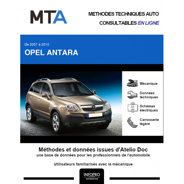 MTA Opel Antara BREAK 5 portes de 01/2007 à 11/2010