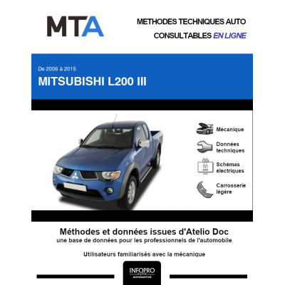 MTA Mitsubishi L200 III PICKUP 2 portes de 03/2006 à ce jour