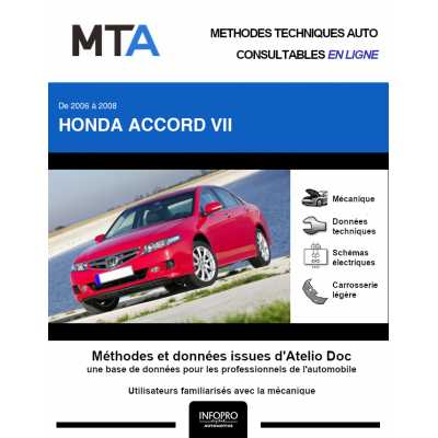 MTA Honda Accord VII BERLINE 4 portes de 04/2006 à 06/2008