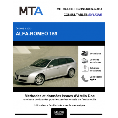 MTA Alfa-romeo 159 BREAK 5 portes de 03/2006 à 05/2013