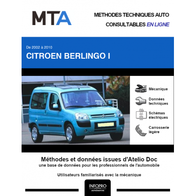 MTA Citroen Berlingo I BREAK 4 portes de 11/2002 à 10/2010