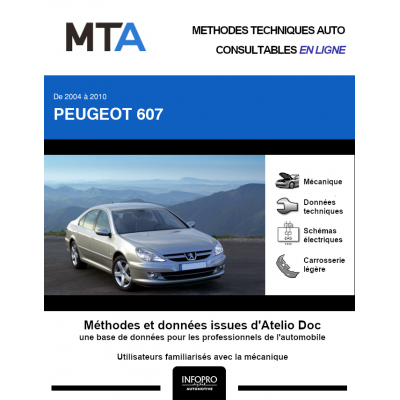 MTA Peugeot 607 BERLINE 4 portes de 09/2004 à 12/2010
