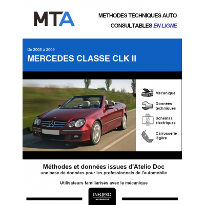 MTA Mercedes Classe clk II CABRIOLET 2 portes de 05/2005 à 12/2009