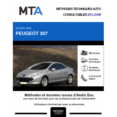 MTA Peugeot 307 CABRIOLET 2 portes de 06/2005 à 06/2008