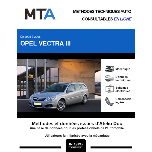 MTA Opel Vectra III BREAK 5 portes de 10/2005 à 08/2008