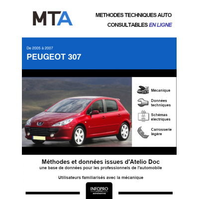 MTA Peugeot 307 HAYON 5 portes de 06/2005 à 11/2007