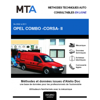 MTA Opel Combo -corsa- II FOURGON 4 portes de 07/2004 à 12/2011