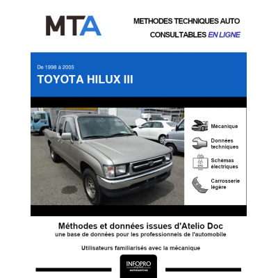 MTA Toyota Hilux III PICKUP 2 portes de 03/1998 à 02/2002