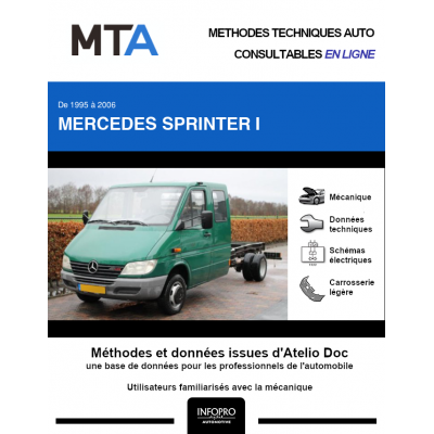 MTA Mercedes Sprinter I CHASSIS DOUBLE CABINE 3 portes de 01/2002 à 06/2006