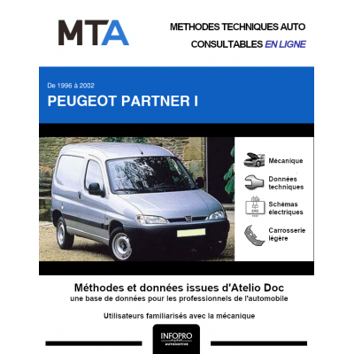 MTA Peugeot Partner I FOURGON 3 portes de 07/1996 à 12/2002