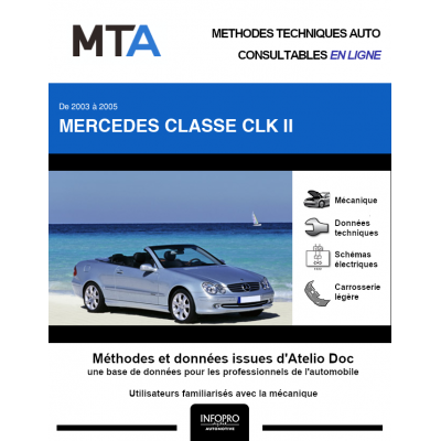 MTA Mercedes Classe clk II CABRIOLET 2 portes de 03/2003 à 05/2005