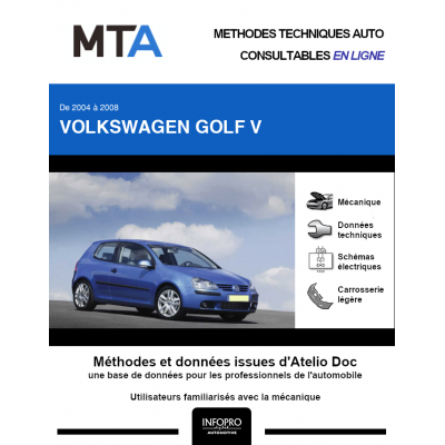MTA Volkswagen Golf V HAYON 3 portes de 11/2003 à 10/2008