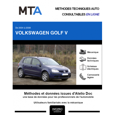 MTA Volkswagen Golf V HAYON 5 portes de 11/2003 à 10/2008