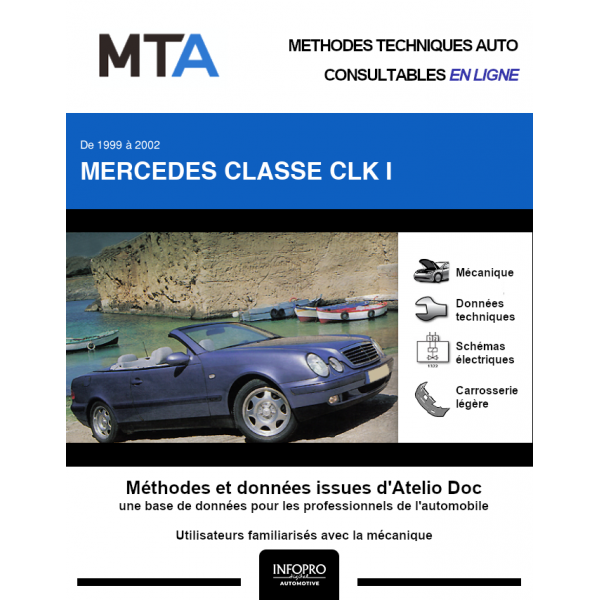 MTA Mercedes Classe clk I CABRIOLET 2 portes de 09/1999 à 12/2002