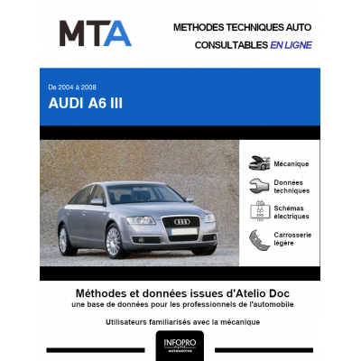MTA Audi A6 III BERLINE 4 portes de 05/2004 à 10/2008