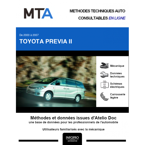 MTA Toyota Previa II MONOSPACE 5 portes de 05/2000 à 07/2007