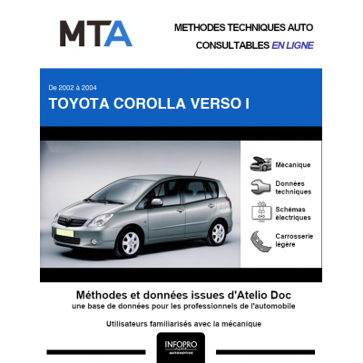 MTA Toyota Corolla verso I MONOSPACE 5 portes de 01/2002 à 05/2004