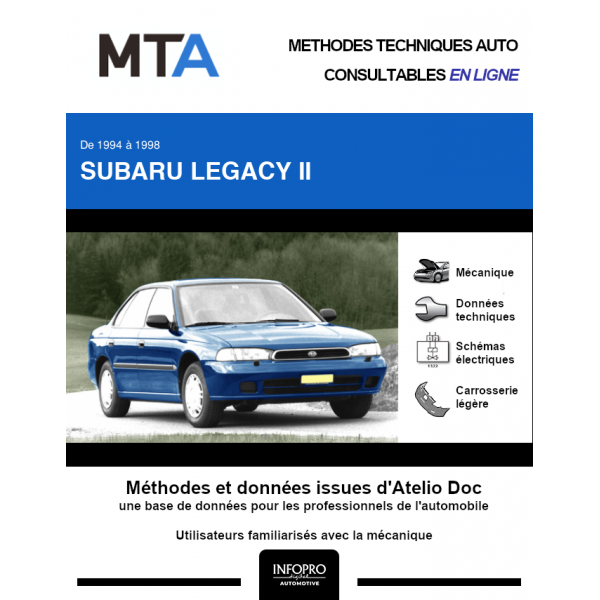 MTA Subaru Legacy II BERLINE 4 portes de 07/1994 à 09/1998