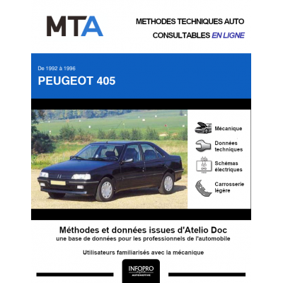 MTA Peugeot 405 BERLINE 4 portes de 07/1992 à 06/1996