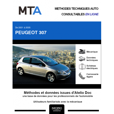 MTA Peugeot 307 HAYON 3 portes de 04/2001 à 06/2005