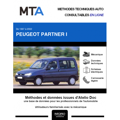 MTA Peugeot Partner I BREAK 4 portes de 01/1997 à 12/2002