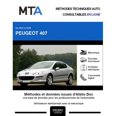 MTA Peugeot 407 BERLINE 4 portes de 04/2004 à 07/2008