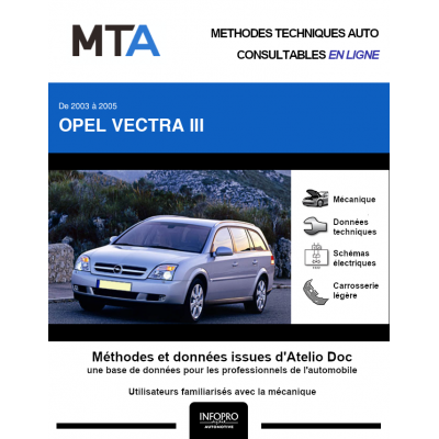MTA Opel Vectra III BREAK 5 portes de 12/2003 à 10/2005