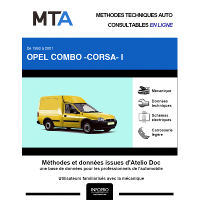 MTA Opel Combo -corsa- I FOURGON 3 portes de 08/1993 à 12/2001