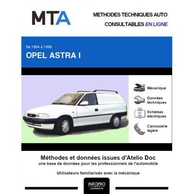 MTA Opel Astra I FOURGON 3 portes de 07/1994 à 09/1998