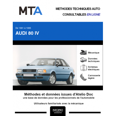 MTA Audi 80 III BERLINE 4 portes de 11/1991 à 06/1995