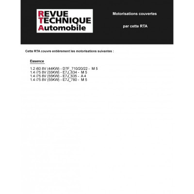 RTA PDF 632 - RENAULT KANGOO I phase 1 essence (1997 à 2003)