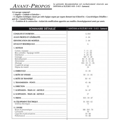 RTA PDF 502 - SANTANA - SUZUKI S410, S413 et Samuraï (1983 à 1994)