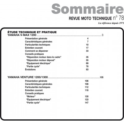 RMT PDF 78 - YAMAHA V-MAX 1200 (1986 à 2003) et VENTURE 1200/1300 (1983 à 1992)