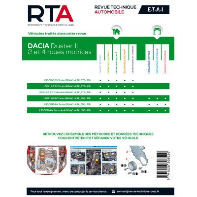 Pack RTA 863 DACIA DUSTER II 1.5 dCi 90 à 115 ch (2018 à 2021)+PDF