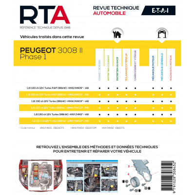 RTA 856 - PEUGEOT 3008 II PHASE 1 (2016 à 2020) 1.2i 130 ch