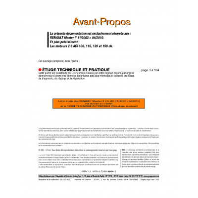 RTA PDF B760 RENAULT MASTER II Phase 2 (2003 à 2010) - 2.5DCI