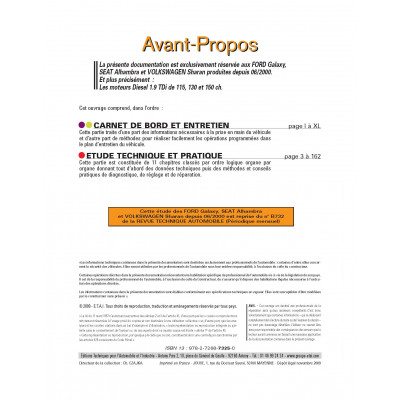 Pack RTA B732.5 FORD GALAXY, SEAT ALHAMBRA, VOLKSWAGEN SHARAN (2000 à 2010)+PDF