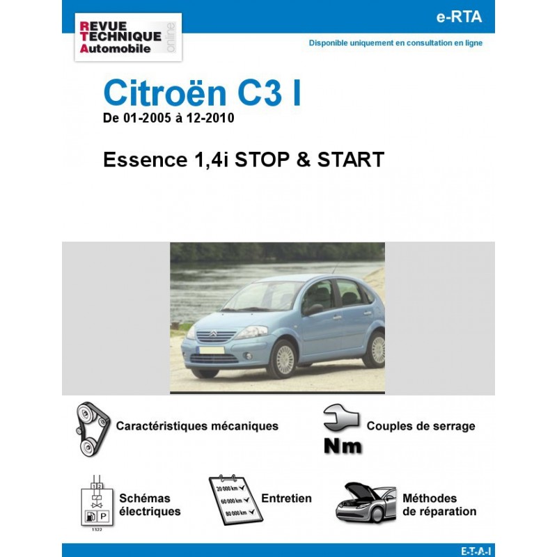 Revue Technique Citroën C3 I STOP & START de 012005 à 122010 (RTA