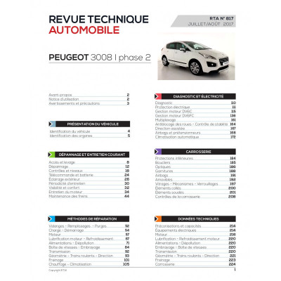 RTA 817 PEUGEOT 3008 I PHASE 2 (2013 à 2016)