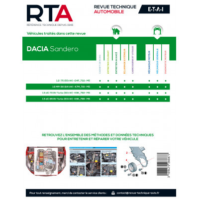 RTA PDF 857 DACIA SANDERO I (2008 à 2012)