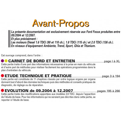 RTA PDF 698 - FORD FOCUS II phase 1 (2004 à 2007) - diesel