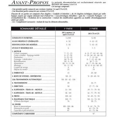 PACK RTA 707 - PEUGEOT 205 (1984 à 1996) - 1.6 et 1.9 essence + PDF