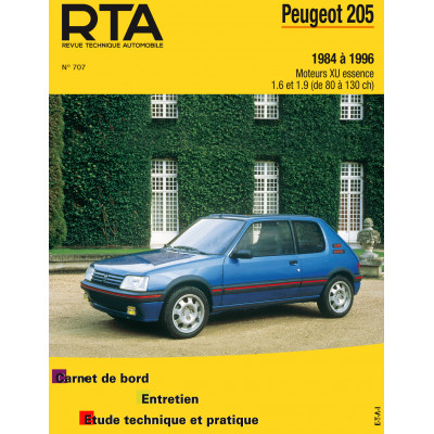 PACK RTA 707 - PEUGEOT 205 (1984 à 1996) - 1.6 et 1.9 essence + PDF