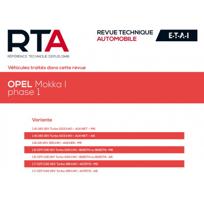 RTA 859 - OPEL MOKKA I phase 1 (2012 à 2016)