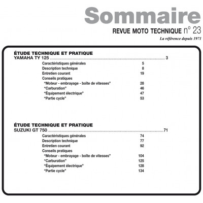 RMT PDF 23 - YAMAHA TY 125 (1975 à 1977) - SUZUKI GT 750 (1972 à 1977)