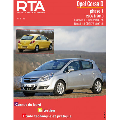RTA PDF B725 - OPEL CORSA IV (D) phase 1 (2006 à 2010)
