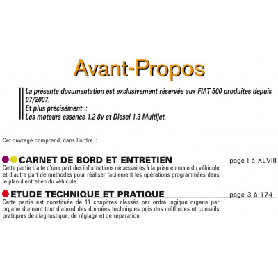 PACK RTA B729 - FIAT 500 II phase 1 (2007 à 2015) + PDF
