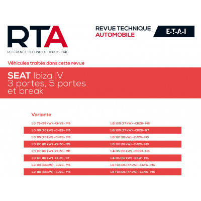 RTA PDF 860 - SEAT IBIZA IV (2008 à 2017)