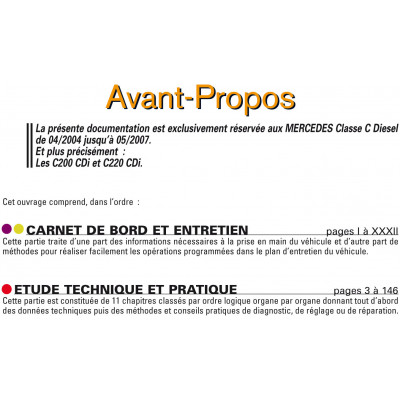 PACK RTA B713 - MERCEDES CLASSE C (S et W203) II phase 2 (2004 à 2007) + PDF